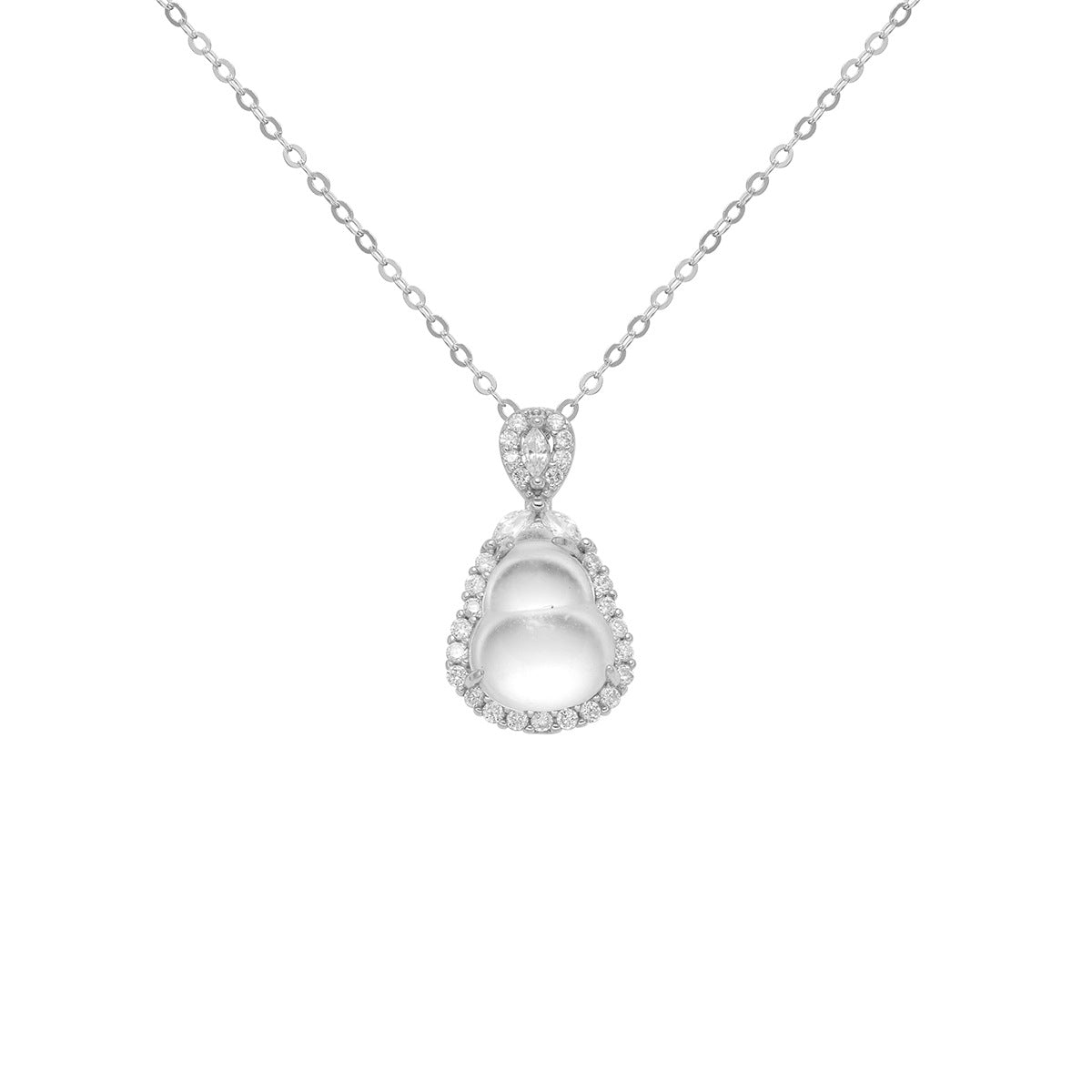 Damen elegante Halskette mit tropfenförmigem Anhänger und funkelnden Zirkonia Shop Nory