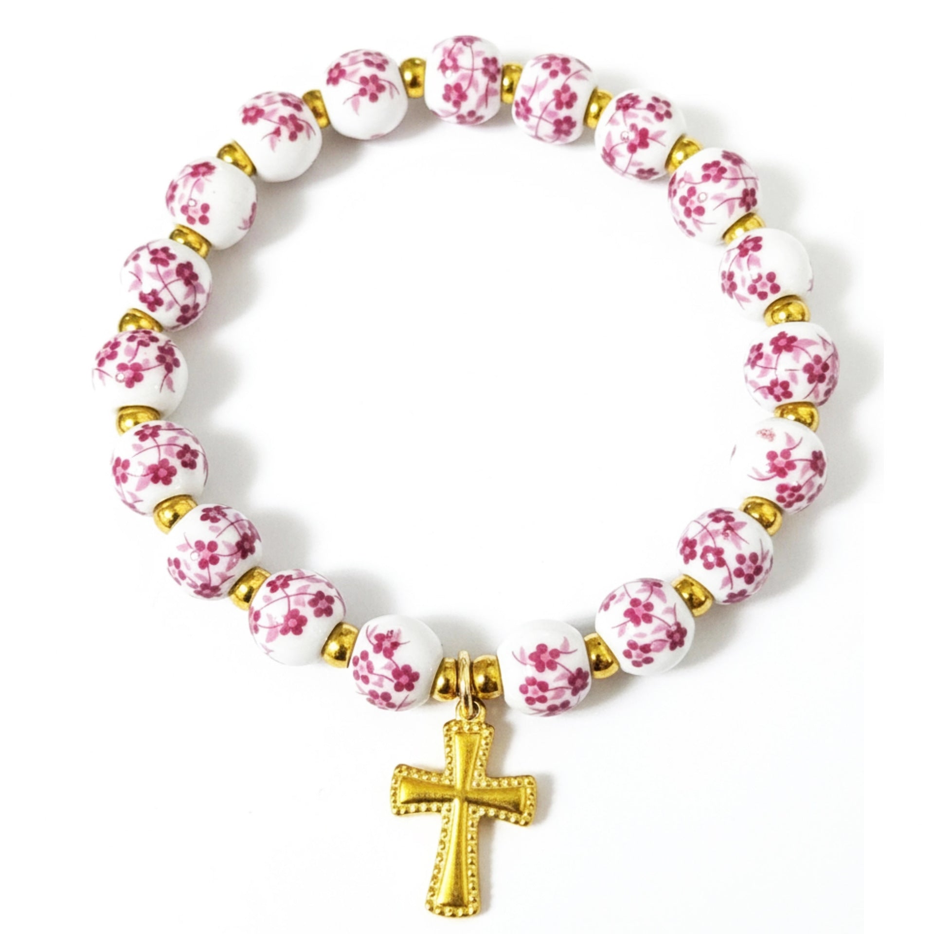 Damenarmband mit floralem Design und goldenen Akzenten Shop Nory