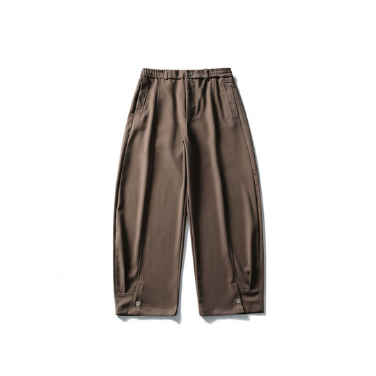 Herren weite knöchellange Bundfalten-Hose mit elastischem Bund und verstellbarem Saum Shop Nory