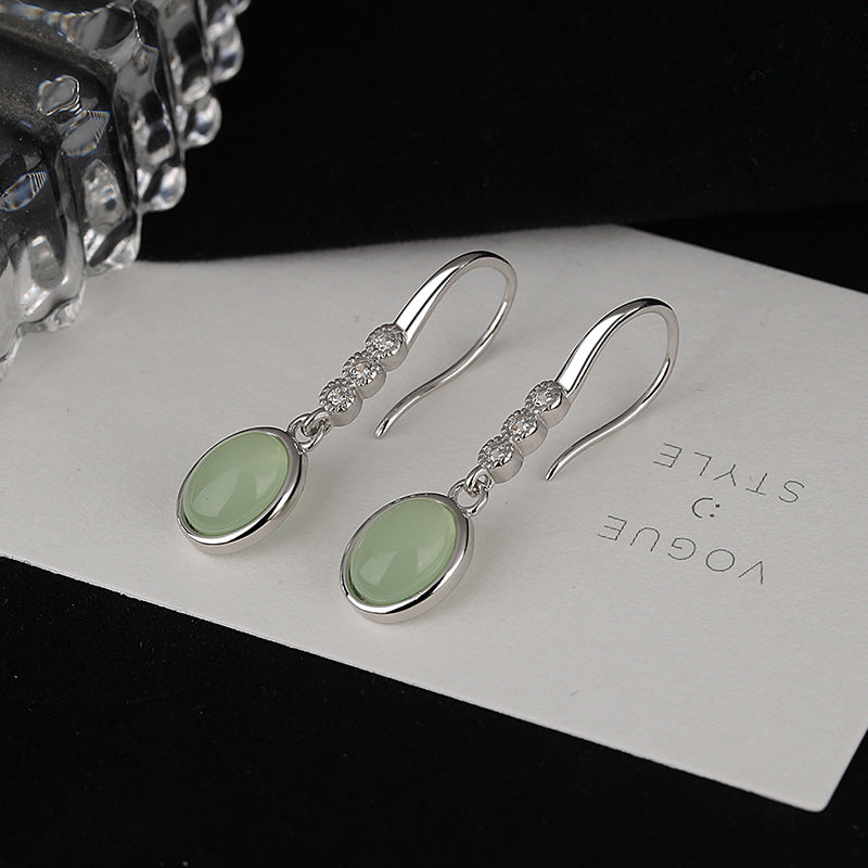 Damen Ohrhänger mit elegantem Jade-Design und funkelnden Zirkonia Shop Nory