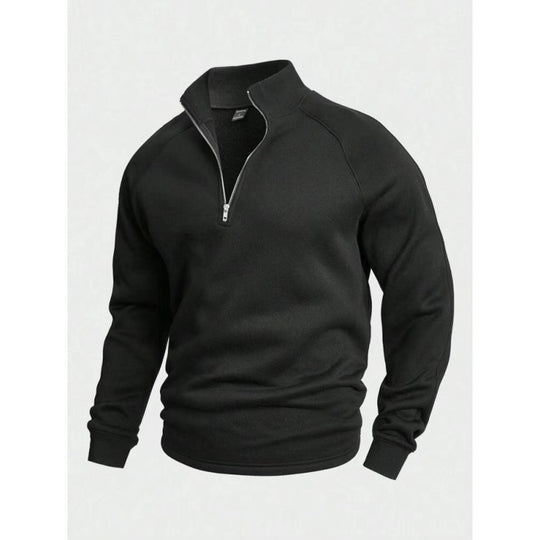 Herren Fleece-Halbzippullover mit Stehkragen und Raglanärmeln Shop Nory