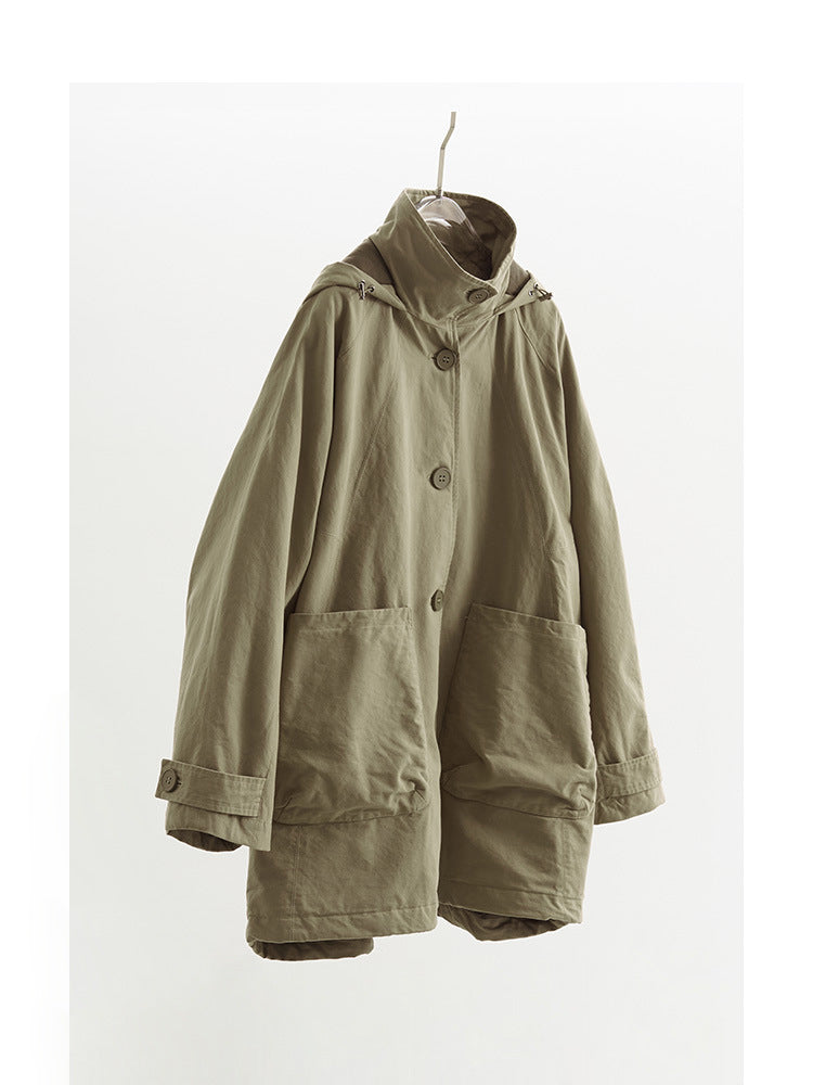 Damen Modische Übergangsjacke mit abnehmbarer Kapuze Shop Nory