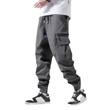 Herren Twill-Cargo-Jogginghose mit Reißverschluss-Beintasche & Tunnelzugbund Shop Nory