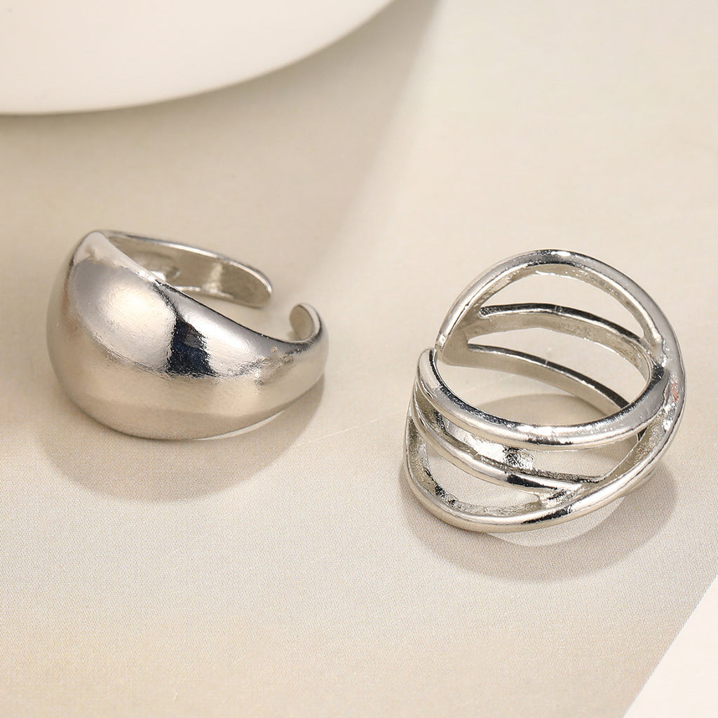 Damen Ring-Set mit künstlerischem, geschwungenem Design Shop Nory