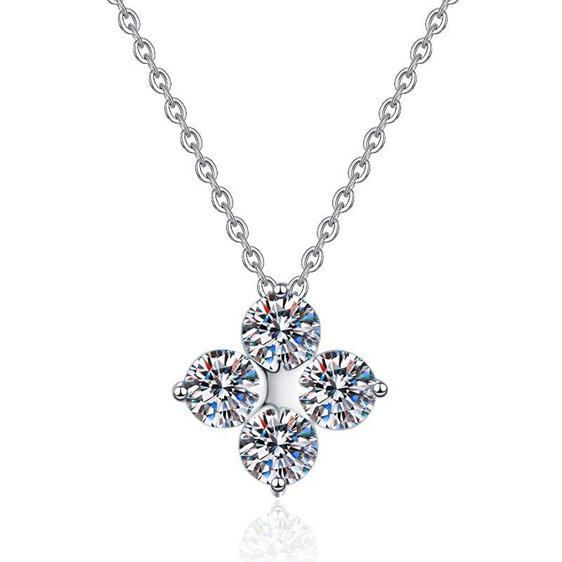 Damen Halskette mit glänzendem Kristall in floraler Anordnung Shop Nory