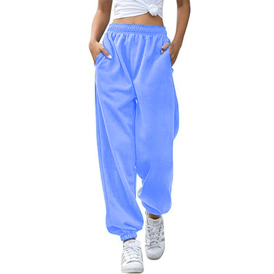 Damen nan Cozy-Sweat-Palazzohose mit hohem Komfortbund, integriertem Kordelzug und gerafften Knöchelabschlüssen Shop Nory