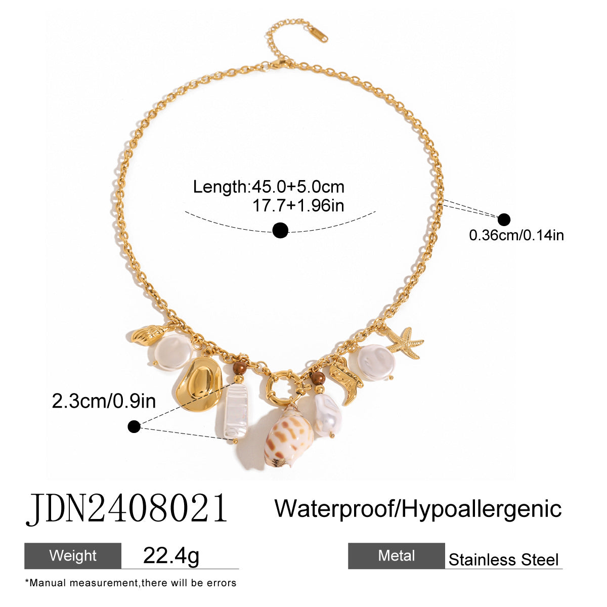 Damen Halskette mit maritimen Charms und hypoallergener Edelstahlverarbeitung Shop Nory