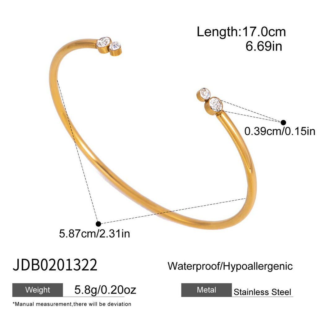 Damen Offenes Armband mit funkelnden Zirkonia und hypoallergener Edelstahlverarbeitung Shop Nory