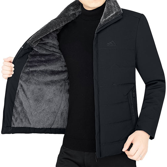 Herren Thermo-Stehkragenjacke mit weichem Teddyfutter und Reißverschlusstaschen Shop Nory