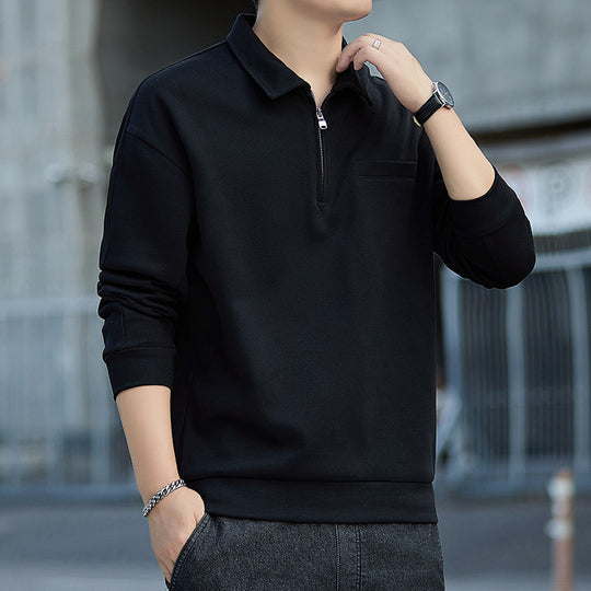 Herren Halbzip-Sweatshirt mit Polokragen und Brustleistentasche Shop Nory