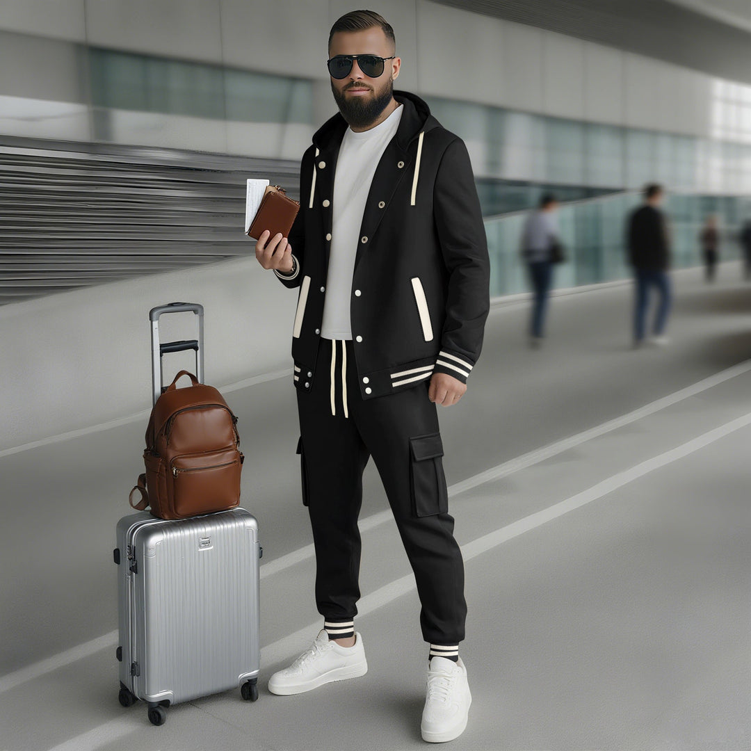 Herren sportlicher Freizeitanzug mit funktionalen Taschen und hochwertiger Verarbeitung