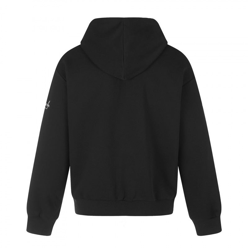 Unisex Reißverschluss-Kapuzenjacke im Military-Look mit Kordelstickerei und Kreuz-Zipper Shop Nory