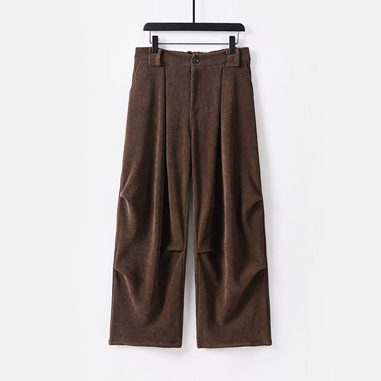 Damen Weite Cordhose mit hoher Taille, Bundfalten und Eingrifftaschen Shop Nory