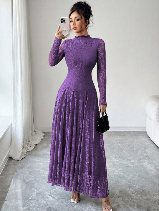 Damen Elegantes Hochzeitskleid mit Spitzenärmeln Shop Nory