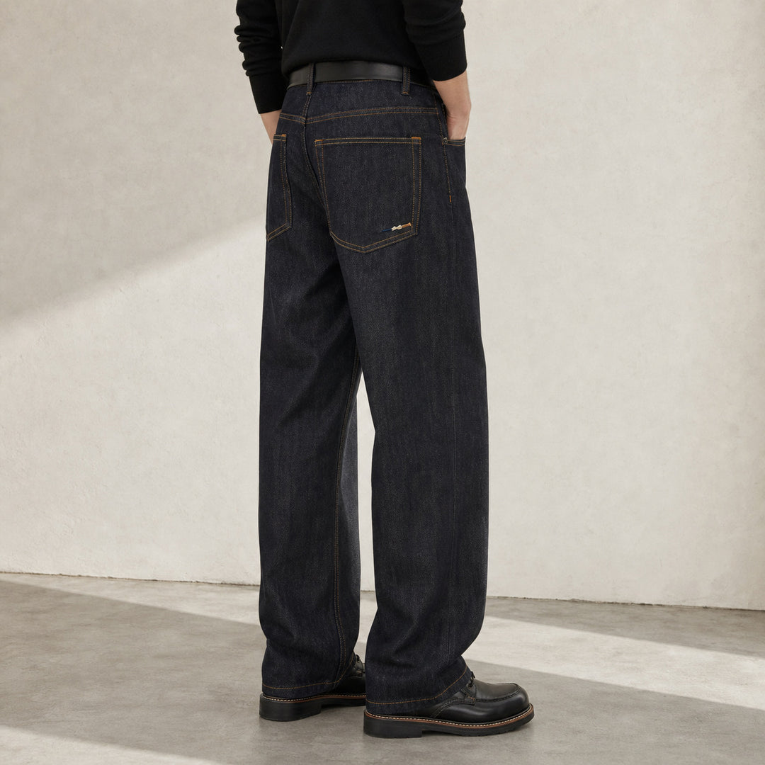Damen Gerade geschnittene hochgeschnittene Jeans aus robustem Denim Shop Nory