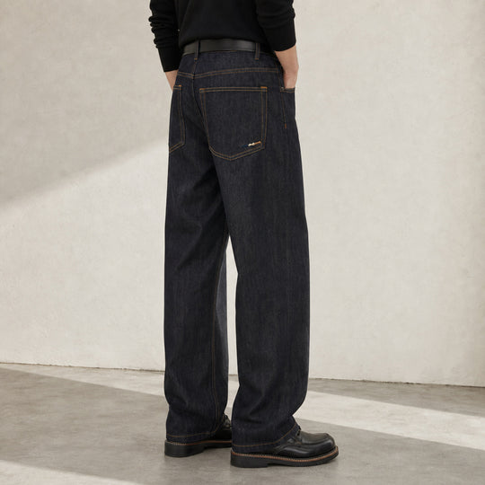 Damen Gerade geschnittene hochgeschnittene Jeans aus robustem Denim Shop Nory