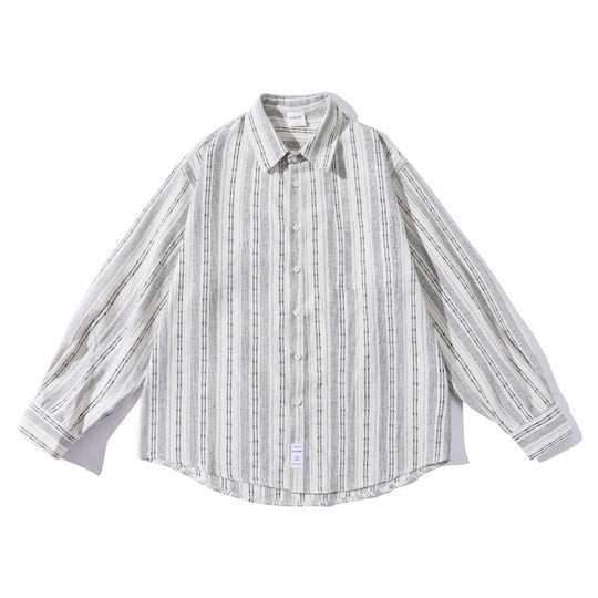 Herren Oversize-Hemd im Boxy-Schnitt mit strukturiertem Streifenmuster und abgerundetem Saum Shop Nory