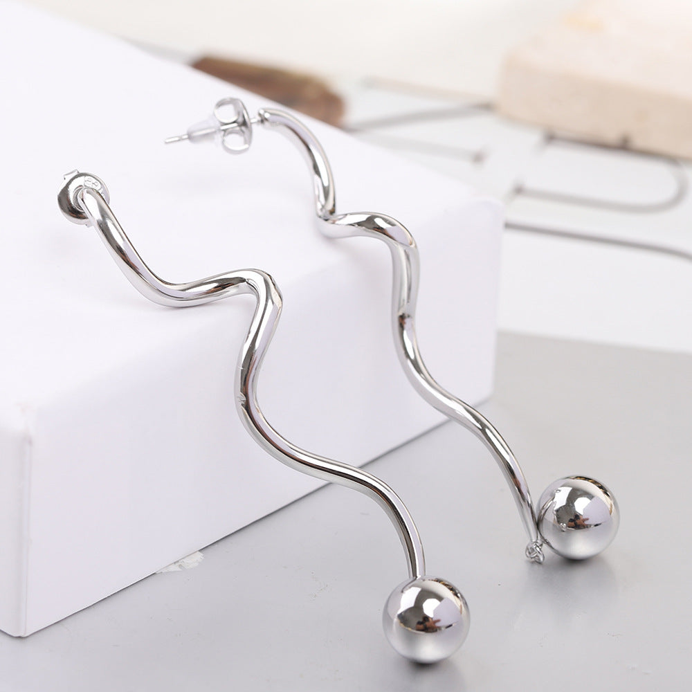 Damen Ohrhänger im modernen Wellen-Design Shop Nory