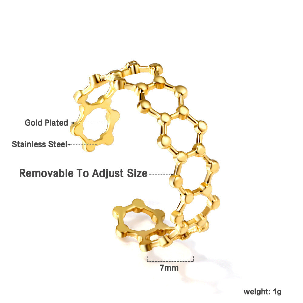 Damen Offener Armreif aus hypoallergenem Edelstahl mit goldplattierter Oberfläche Shop Nory