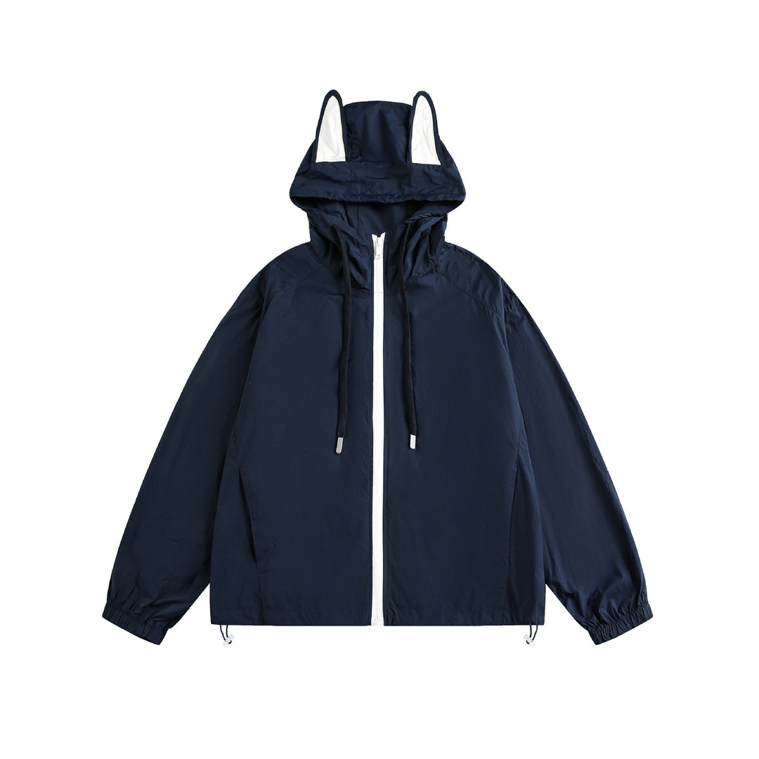 Damen Leichter Kapuzen-Anorak mit Ohrenapplikation und Tunnelzug Shop Nory