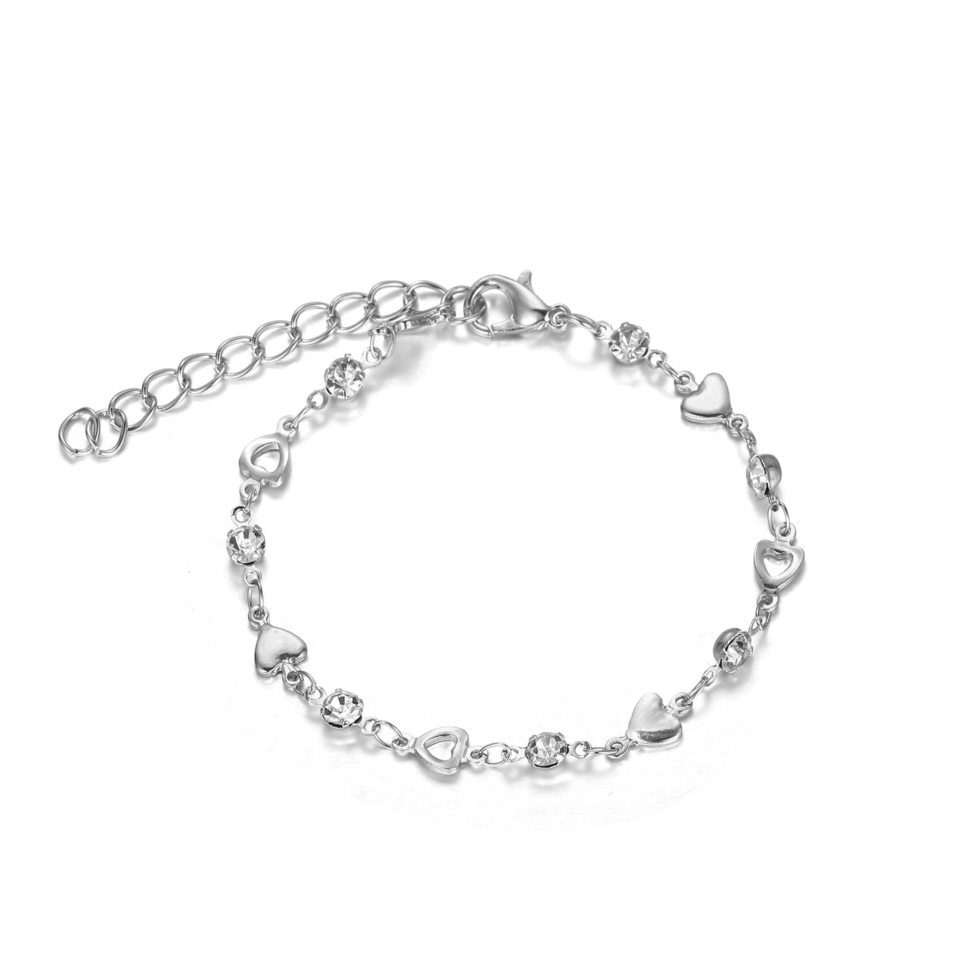Damenarmband mit funkelnden Herz- und Kristallelementen Shop Nory