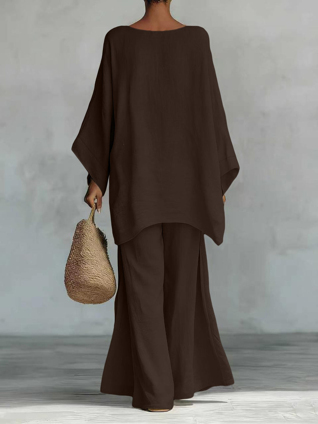 Damen Lässiges Oversize-Kaftanoberteil mit weiten Palazzohosen Shop Nory