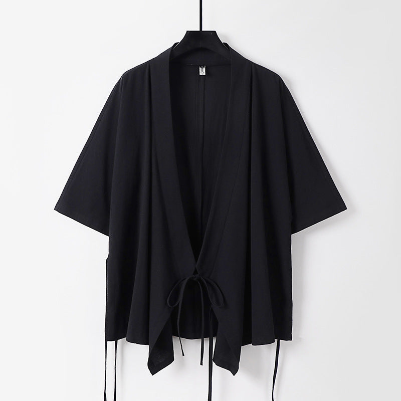 Damen locker fallende Kimono-Jacke mit Bindegürtel Shop Nory
