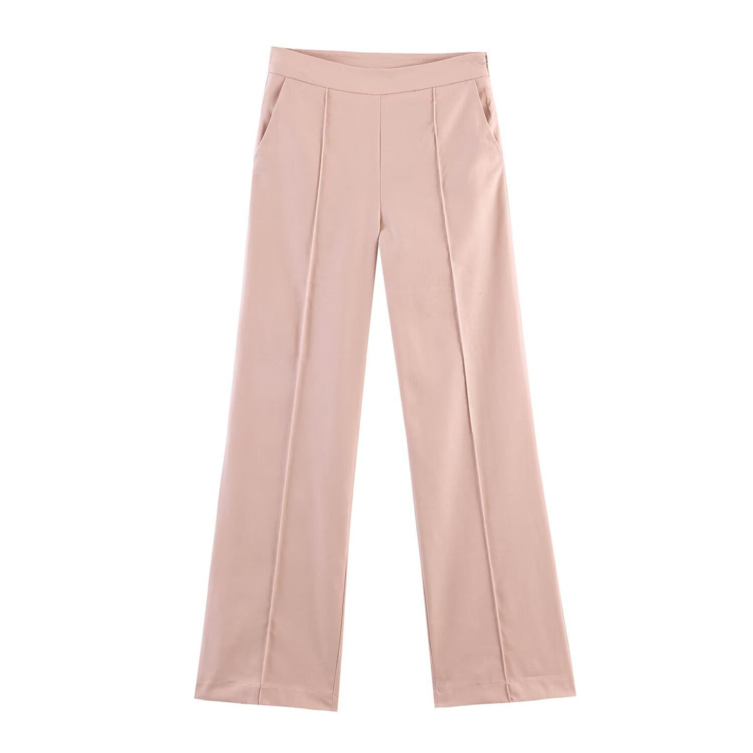 Damen Weite High‑Waist Anzughose mit Bügelfalte und Seitentaschen Shop Nory