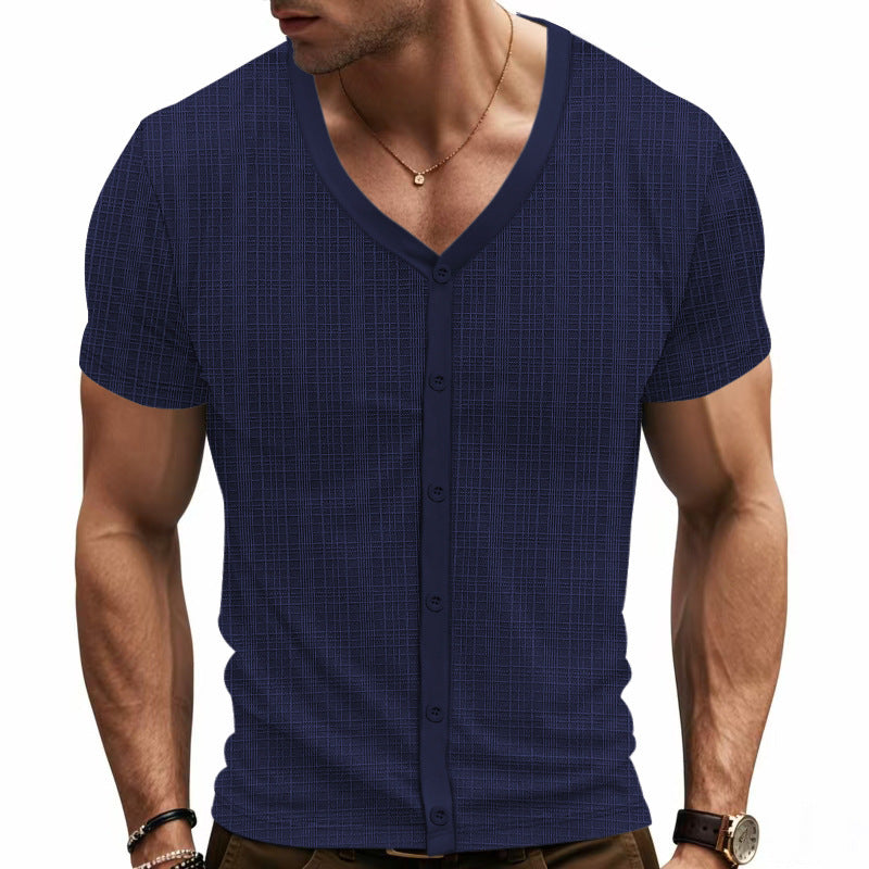 Herren kurzärmliges Hemd mit strukturiertem Design