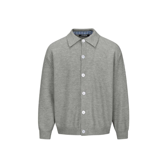 Herren Strick-Cardigan mit Hemdkragen, durchgehender Knopfleiste und geripptem Saum Shop Nory