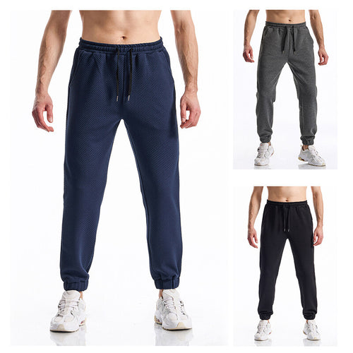 Herren Texturierte Jogginghose mit elastischem Bund, Tunnelzug und gebündeltem Beinabschluss Shop Nory