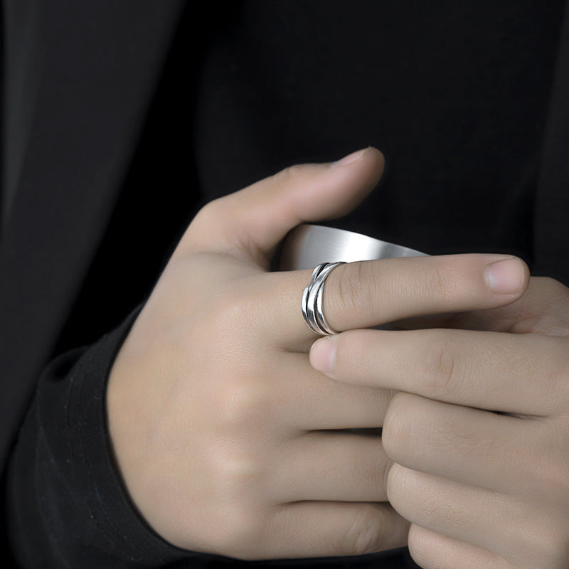Damen Modischer und filigraner Ring mit geschwungenen Linien Shop Nory