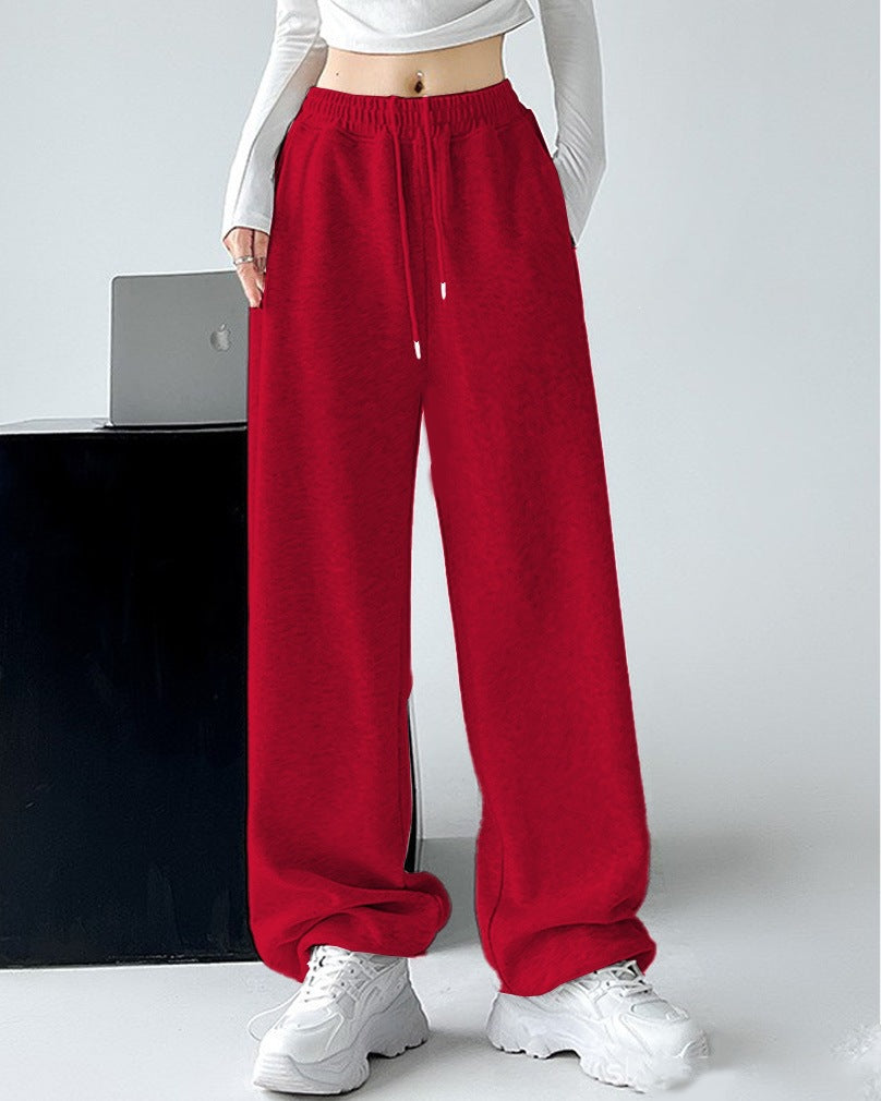 Damen nan extraweite Palazzo-Sweathose mit hohem Komfortbund, seitlichen Eingrifftaschen, Schlitz am Saum und Kordelzug Shop Nory