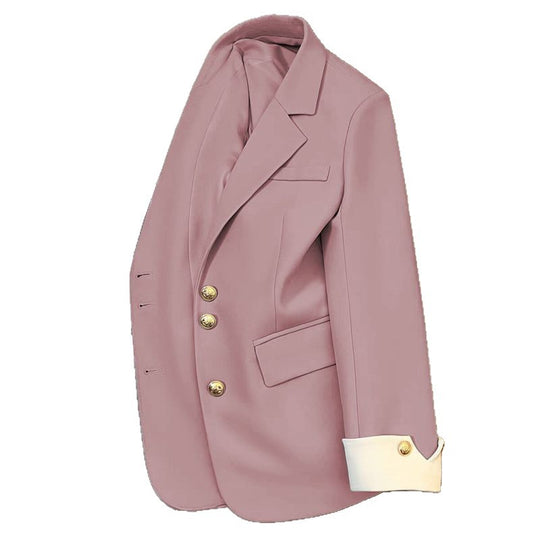 Damen Eleganter Blazer mit Goldknopfdetails Shop Nory
