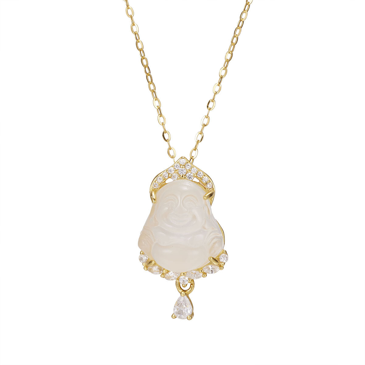 Damen Halskette mit kunstvollem Buddha-Anhänger und funkelnden Zirkonia Shop Nory 1781965882