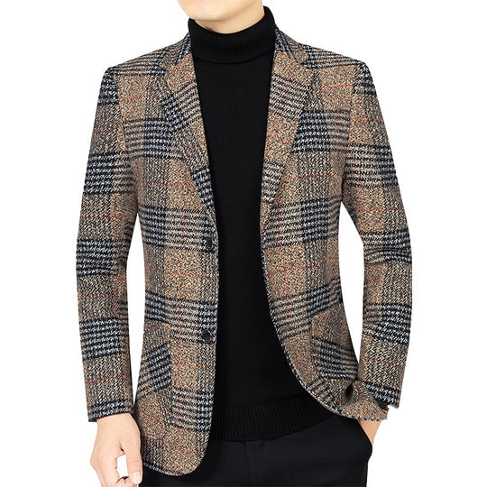 Herren Glencheck-Sakko Slim Fit aus Wollmischung mit dezentem Overcheck Shop Nory
