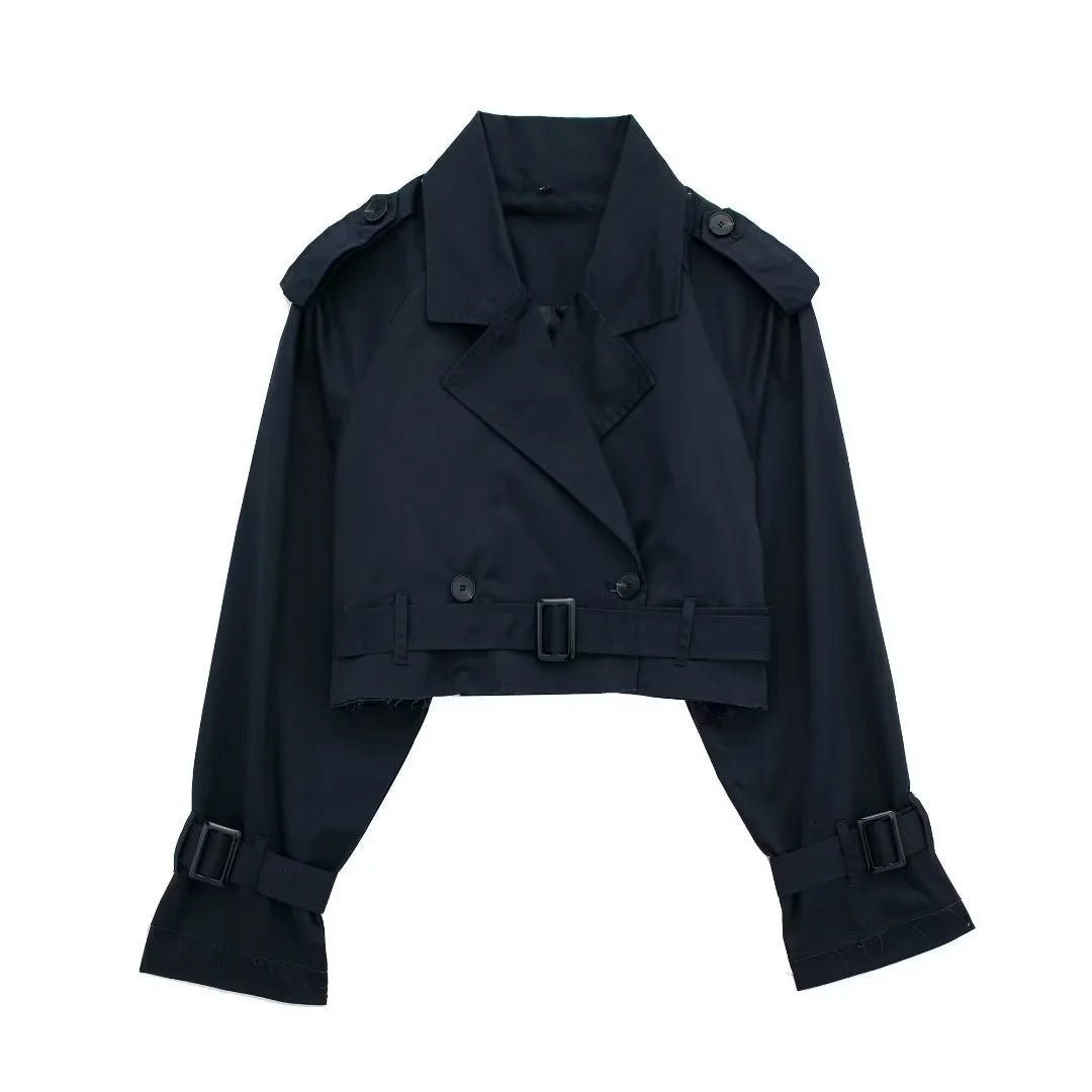 Damen Modische Kurztrenchjacke