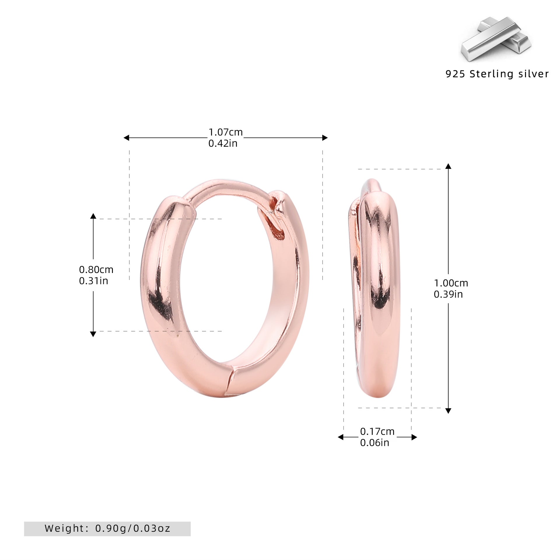 Damen Ohrcreolen mit modernem, minimalistischem Design aus hochwertigem 925 Sterling Silber Shop Nory