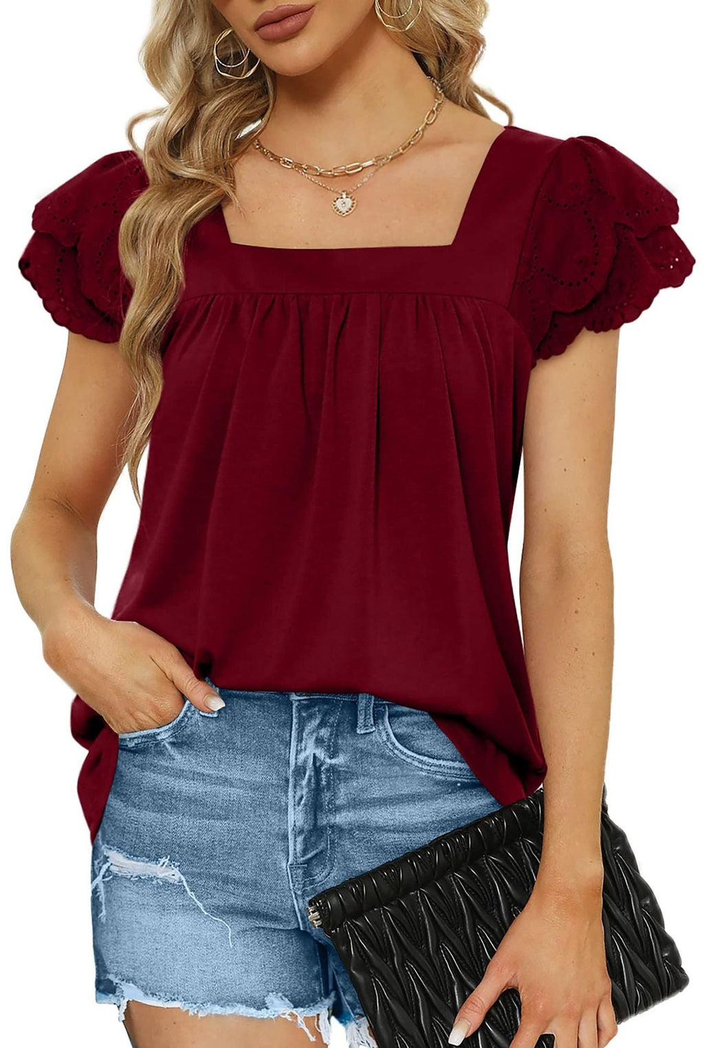 Damen Bluse mit dekorativen Puffärmeln und femininem Schnitt