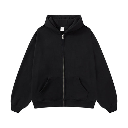 Unisex Kapuzen-Sweatjacke mit durchgehendem Reißverschluss, oversized Passform und Kängurutaschen Shop Nory