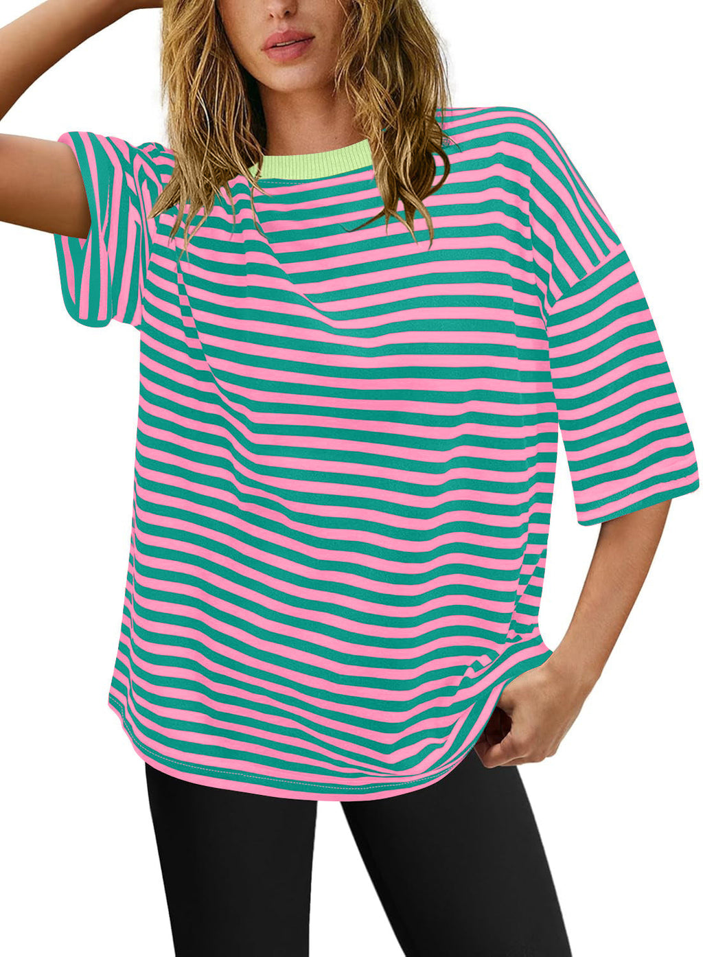 Damen Übergrößen T-Shirt mit Streifenmuster