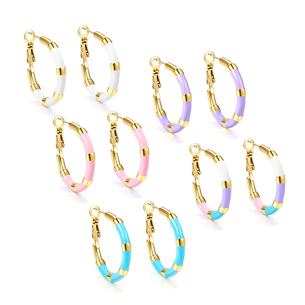 Damen Creolen mit farbigen Akzenten und hochwertiger Goldplattierung Shop Nory