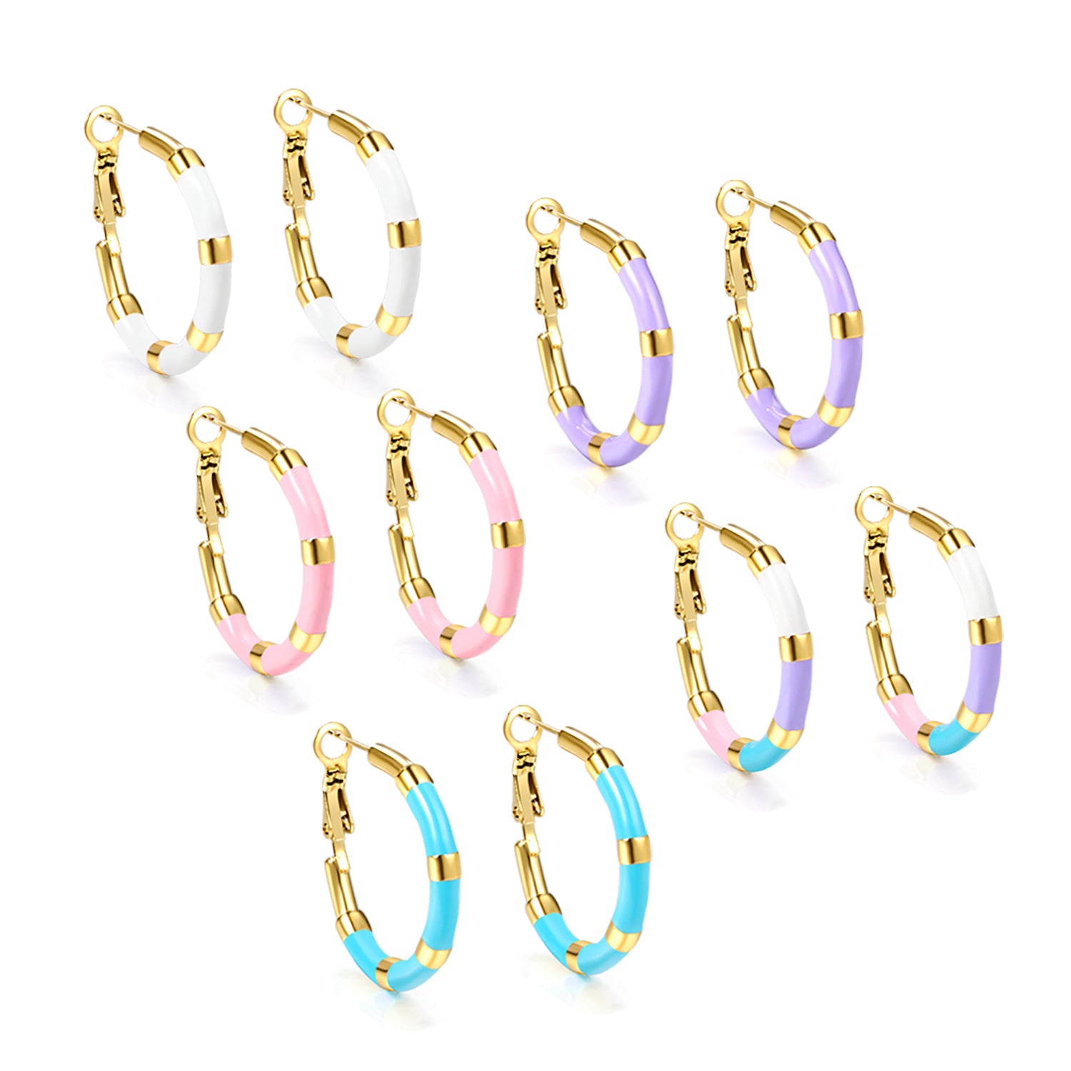 Damen Creolen mit farbigen Akzenten und hochwertiger Goldplattierung Shop Nory