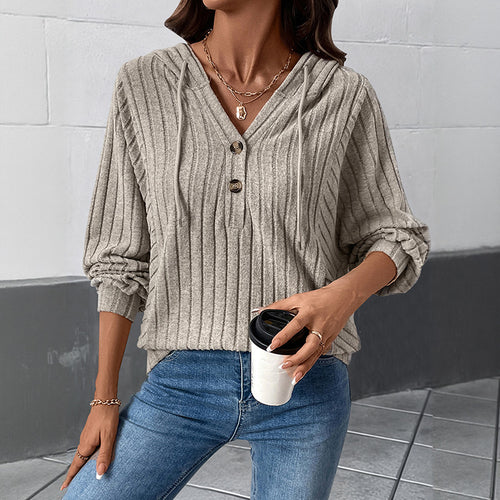 Damen Lässiger Strickpullover mit Knopfdetails Shop Nory
