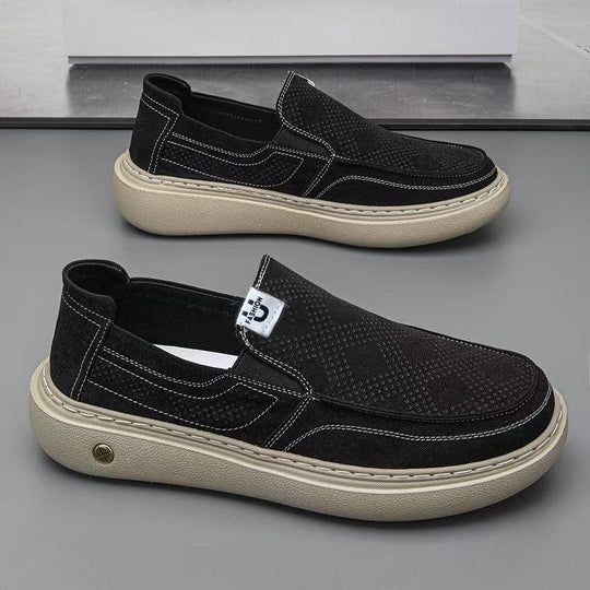 Herren Slip-On Plateau-Sneaker mit perforiertem Veloursleder und gepolstertem Komfortfußbett Shop Nory