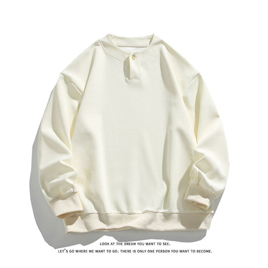 Unisex Oversize-Henley-Sweatshirt mit Druckknopf am Kragen Shop Nory