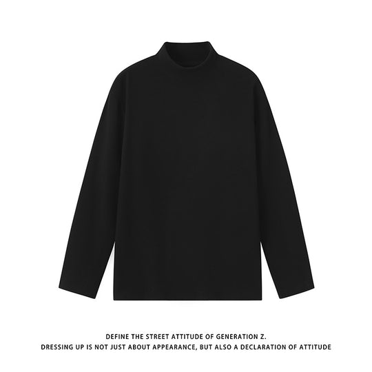 Unisex Minimalistischer Feinstrick-Mockneck-Pullover im Oversize-Relaxed‑Schnitt Shop Nory