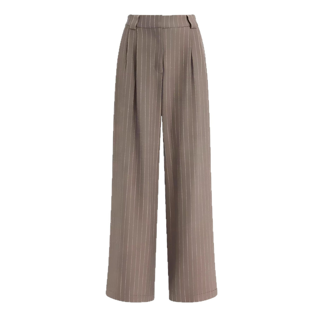 Damen Hochtaillierte weite Anzughose mit Bundfalten und Nadelstreifen Shop Nory