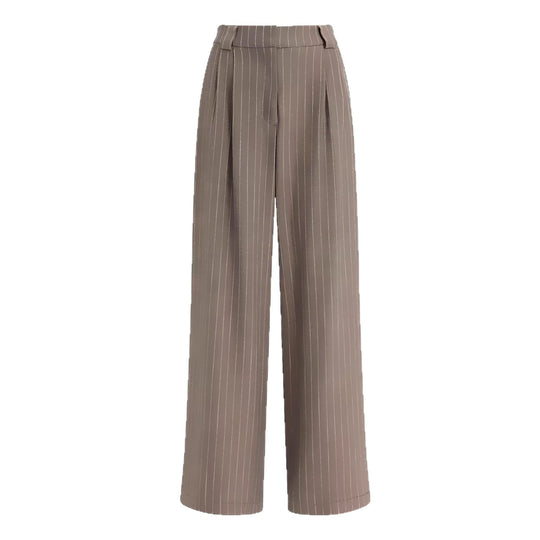 Damen Hochtaillierte weite Anzughose mit Bundfalten und Nadelstreifen Shop Nory