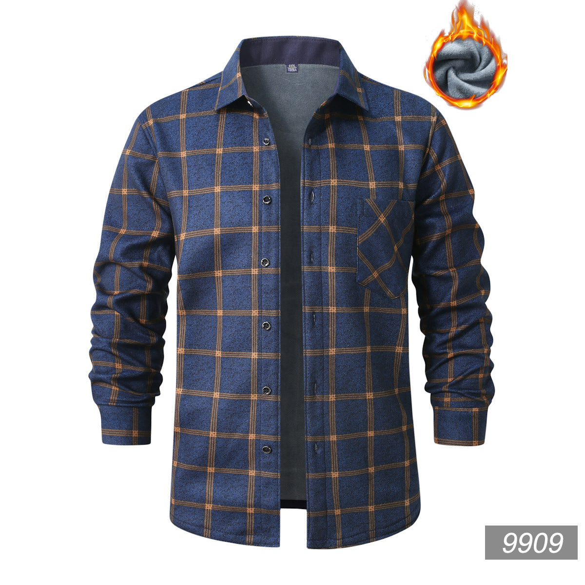 Herren kariertes Flanellhemd mit wärmender Fleece-Innenlage und aufgesetzter Brusttasche Shop Nory